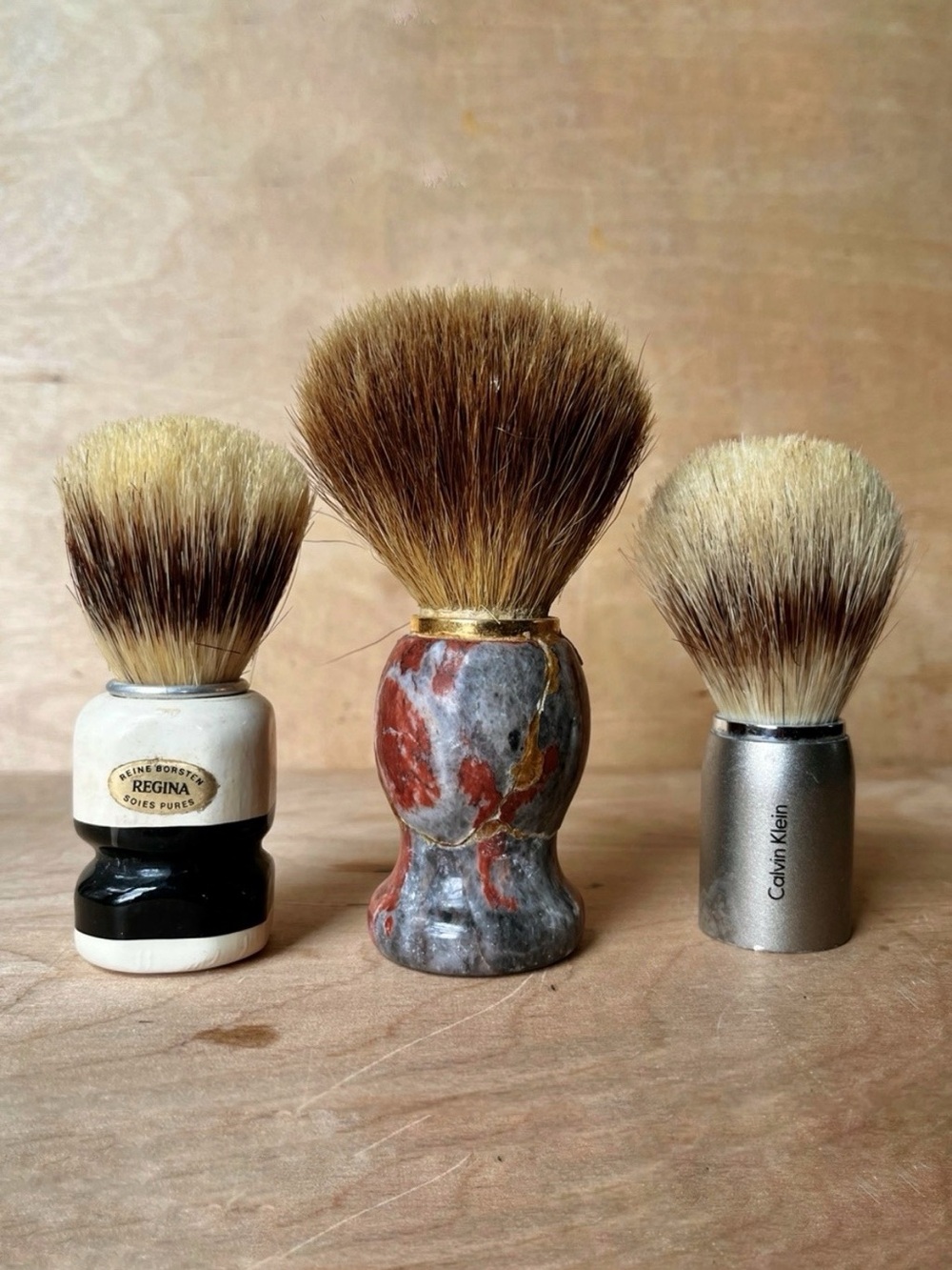 Vintage Shaving Brush Lot of 3 for Refurbish Craft or Repair Regina Calvin Klein